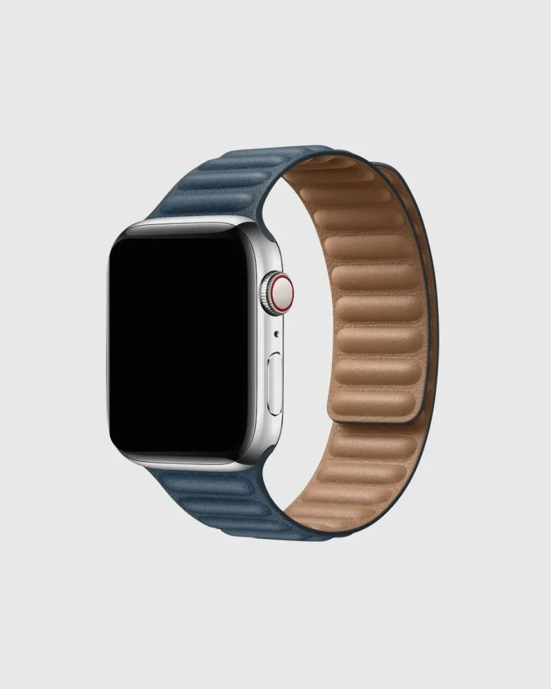 Leather Link Apple Watch Band - Baltic Blue
