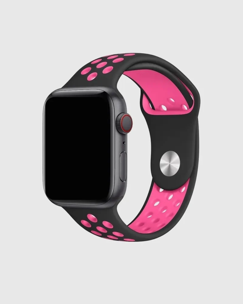 Sport Band Active Apple Watch Band - Black Pink Blast