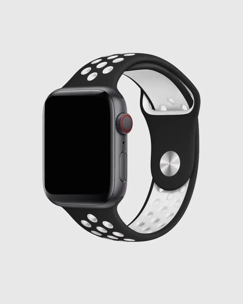 Sport Band Active Apple Watch Band - Black White