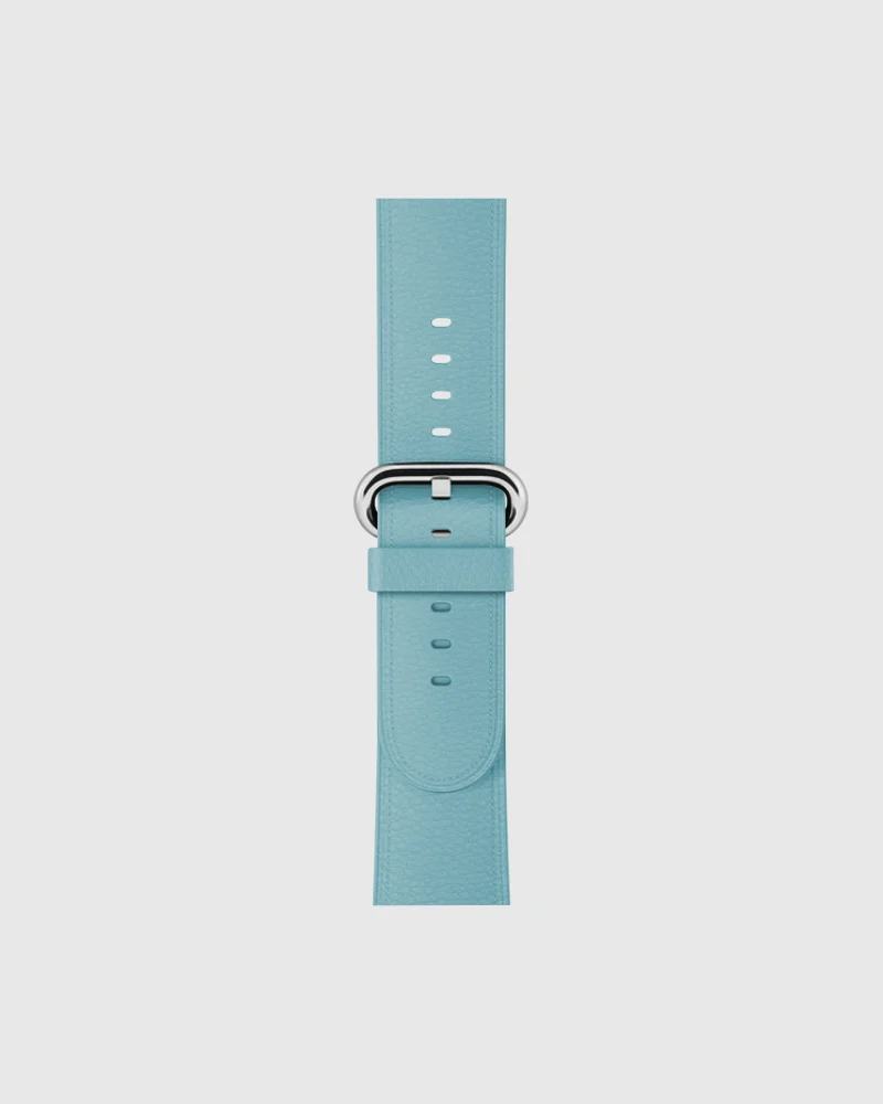 Alternative view of Classic Leather Buckle Apple Watch Band - Blue Jay