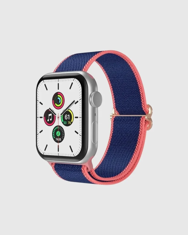 Elastic Loop Apple Watch Band - Blue Pink Edge