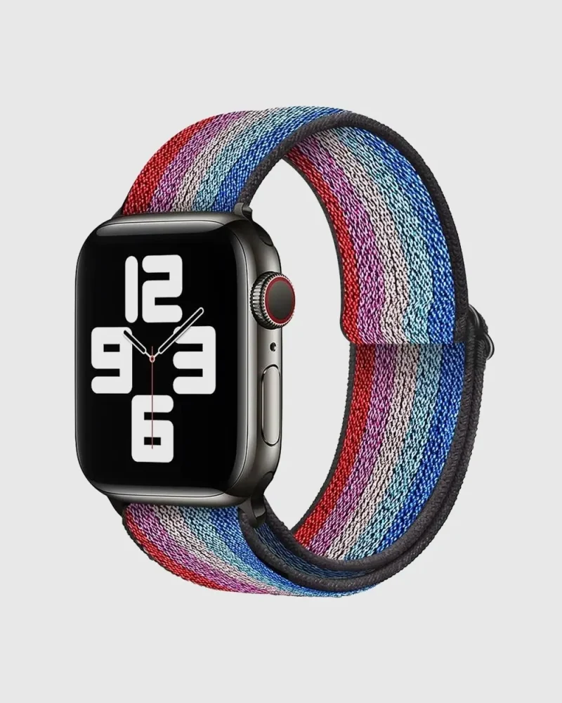 Elastic Loop Apple Watch Band - Boho Red Blue