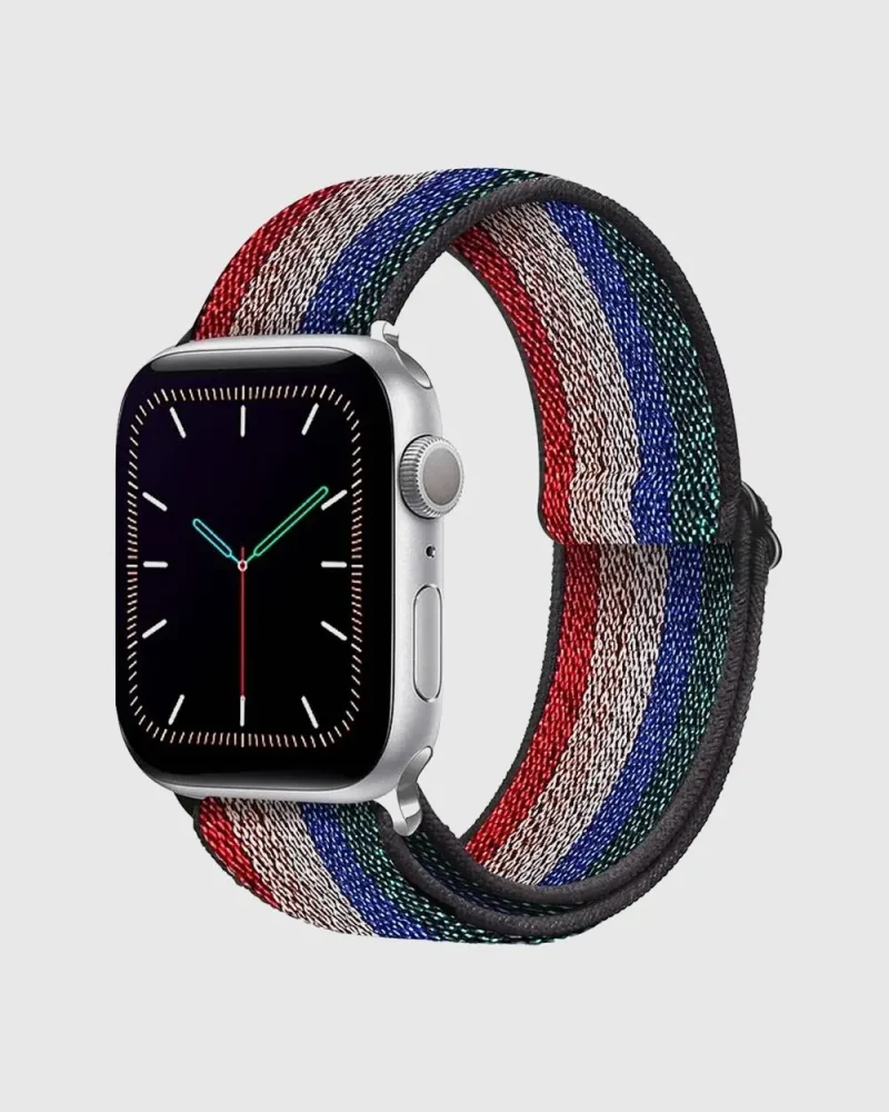 Elastic Loop Apple Watch Band - Boho Red Green