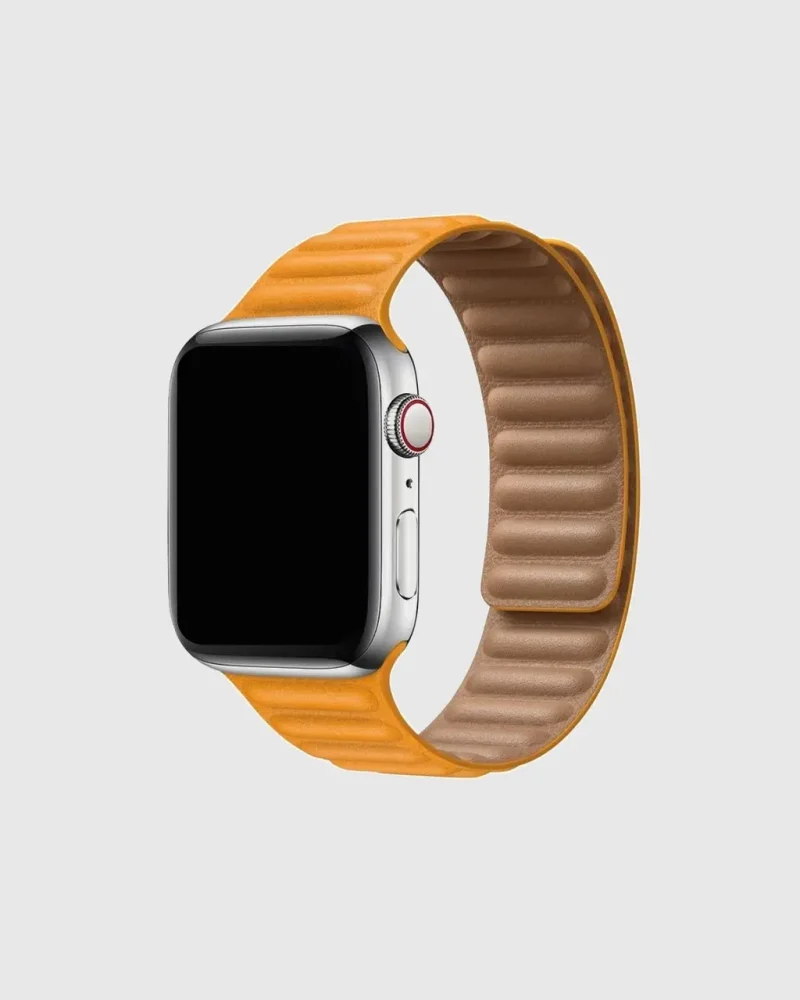 Leather Link Apple Watch Band - California Poppy