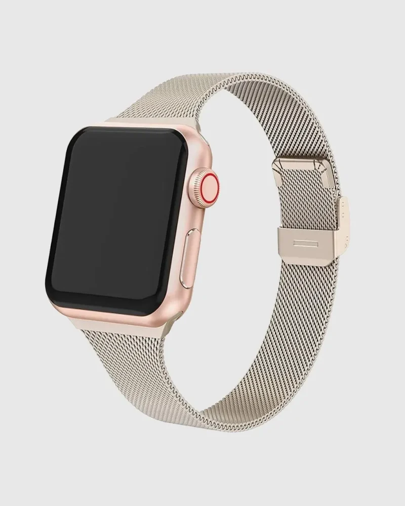 Geneva Slim Milanese Loop Apple Watch Band - Champagne Gold