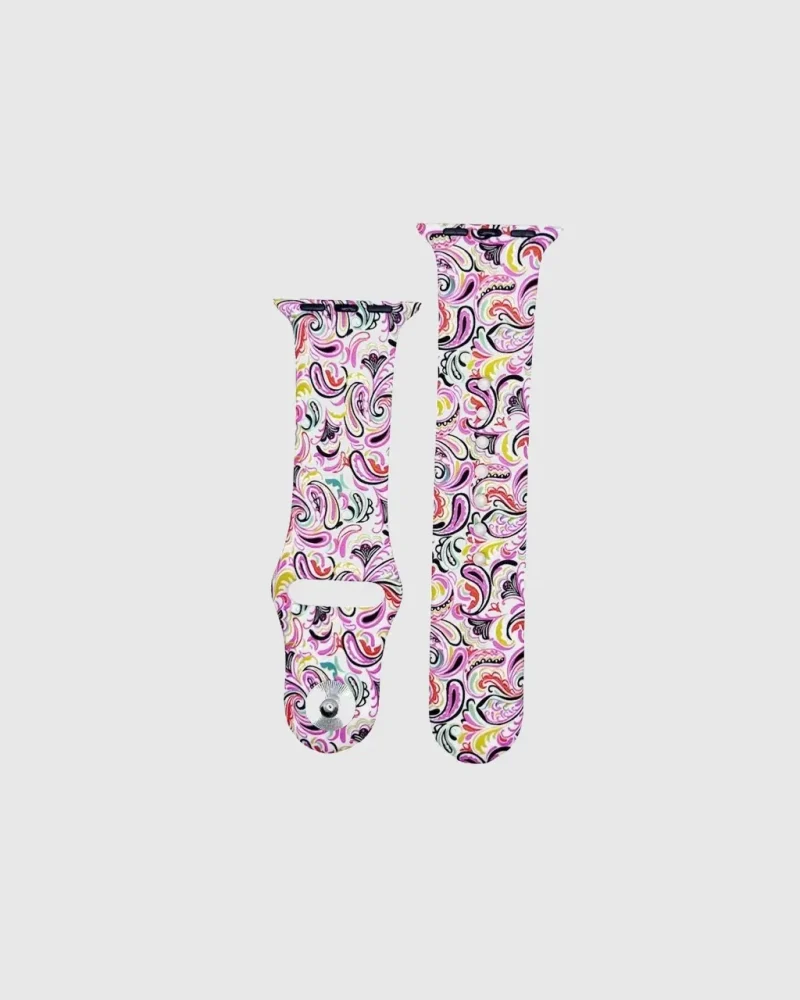 Sport Band Apple Watch Band - Colourful Paisley Pink