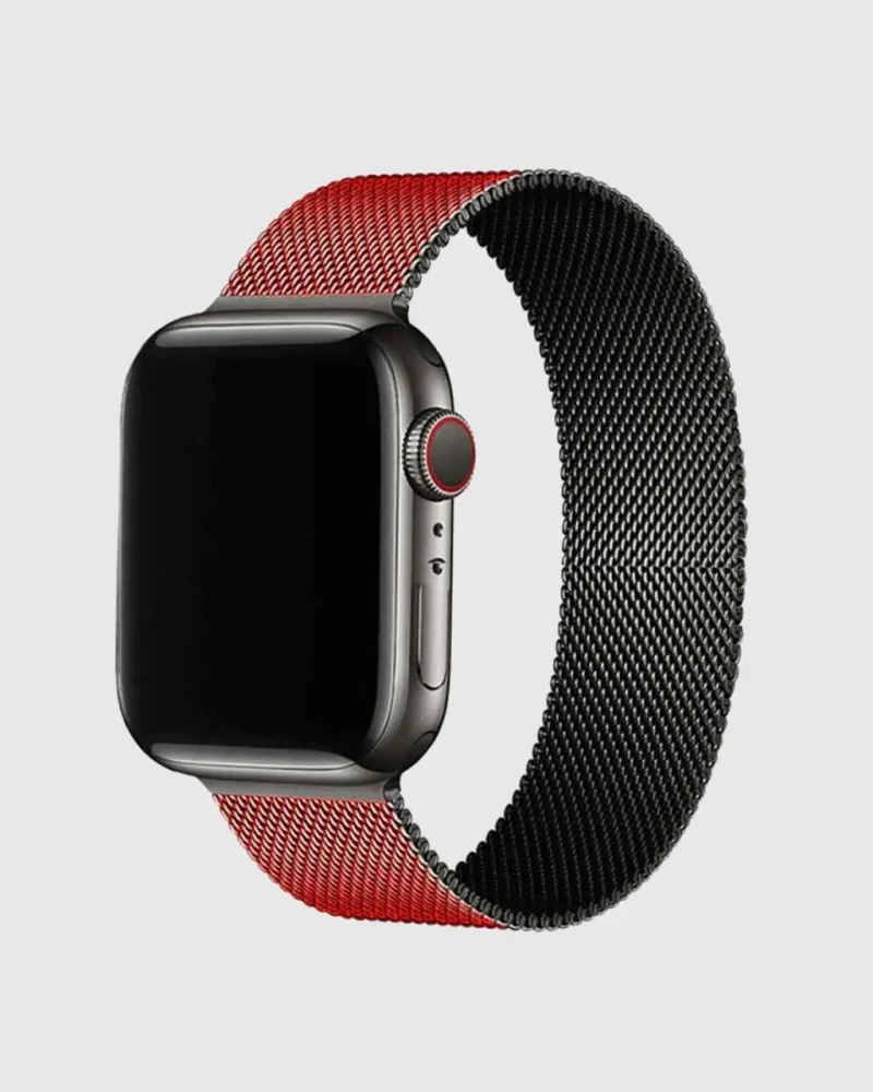 Milanese Loop Apple Watch Band - Green Silver