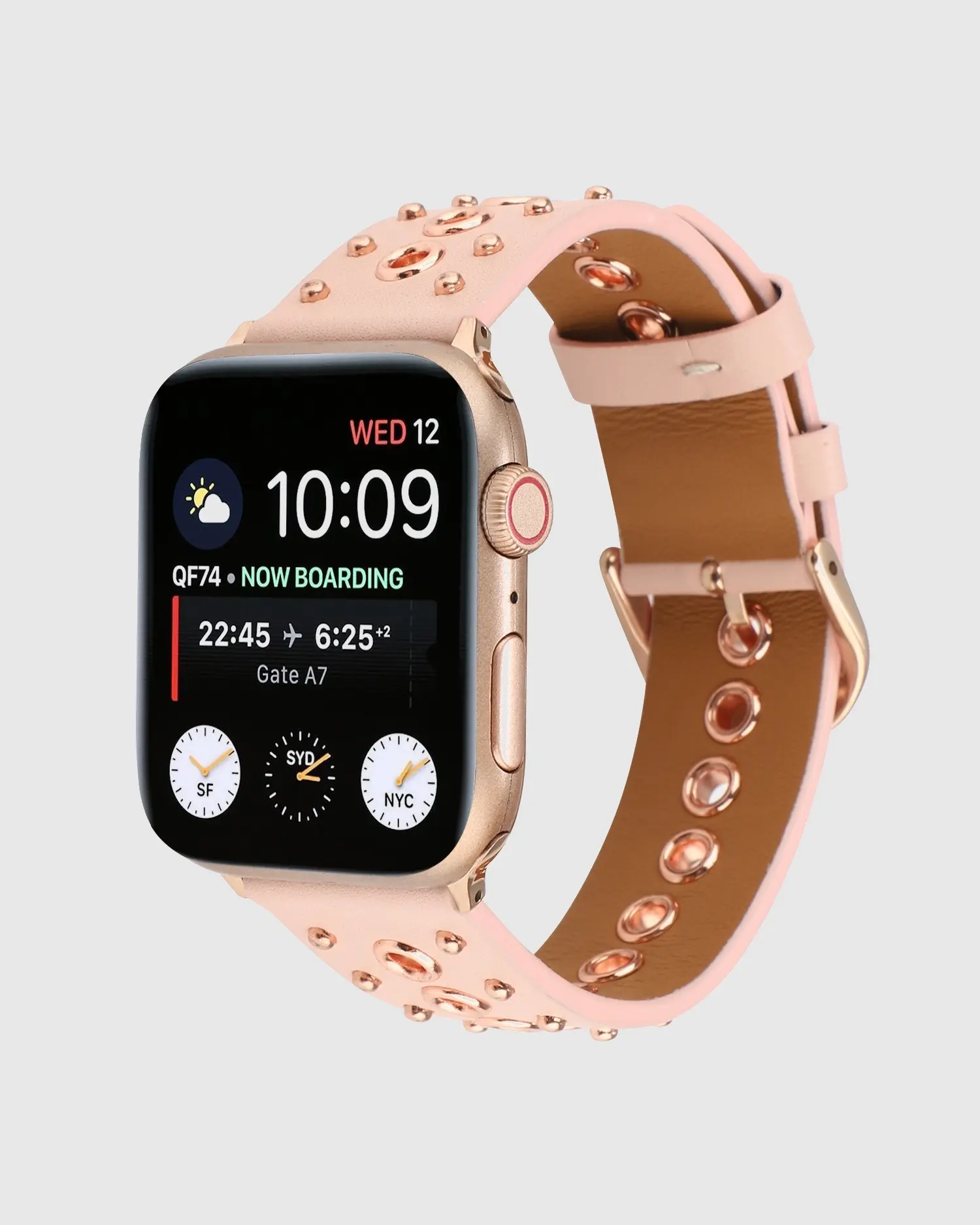 Elekra Leather Apple Watch Band - Pink