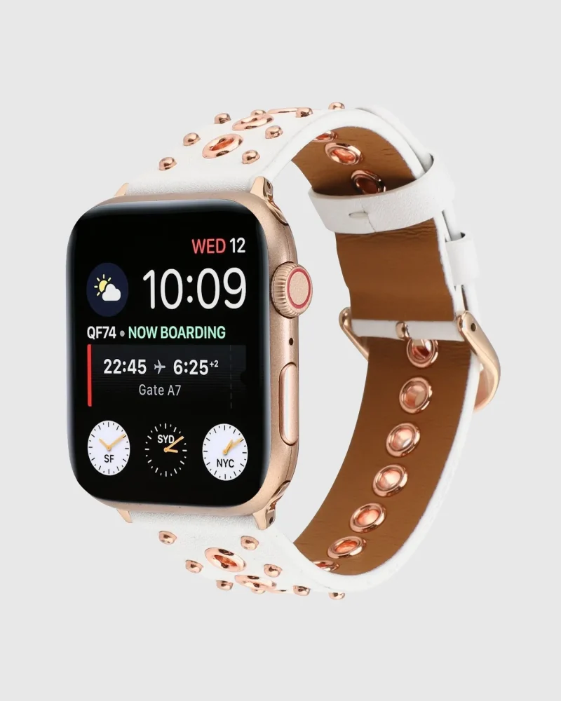 Elekra Leather Apple Watch Band - White
