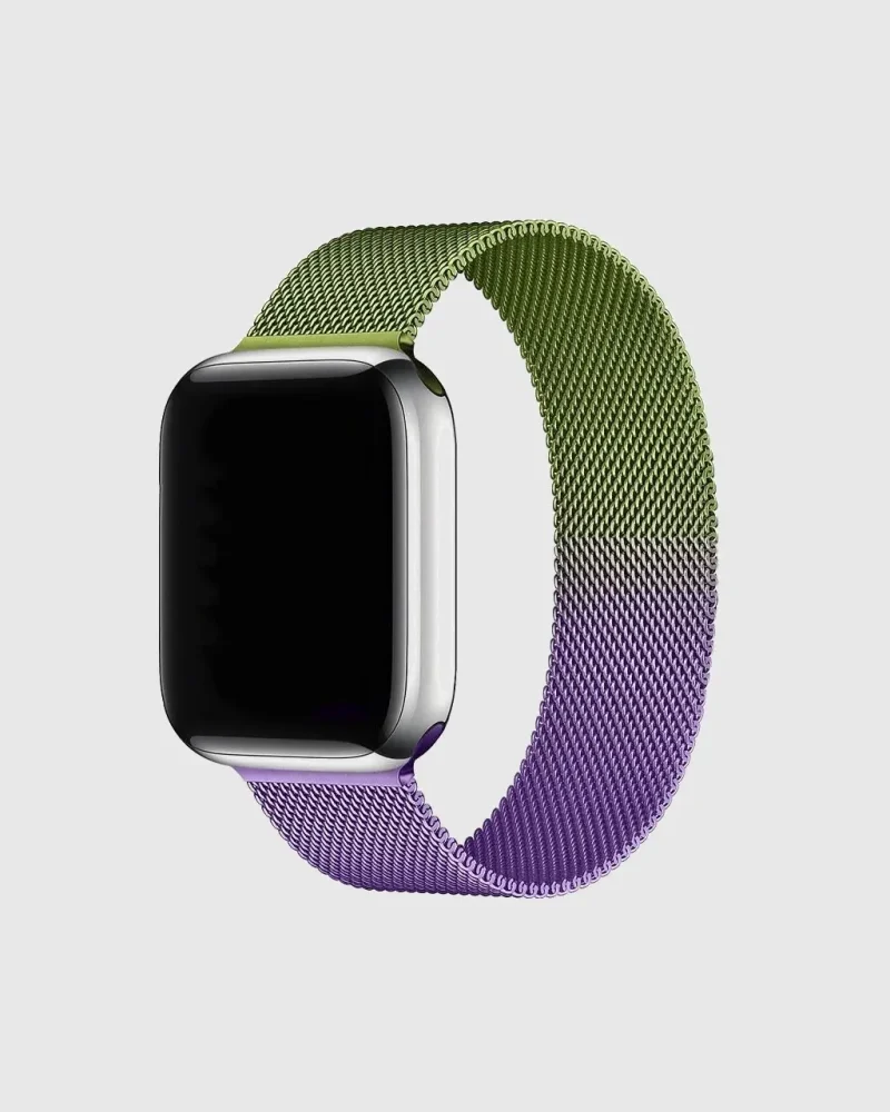 Gradient Milanese Loop Apple Watch Band - Green Purple