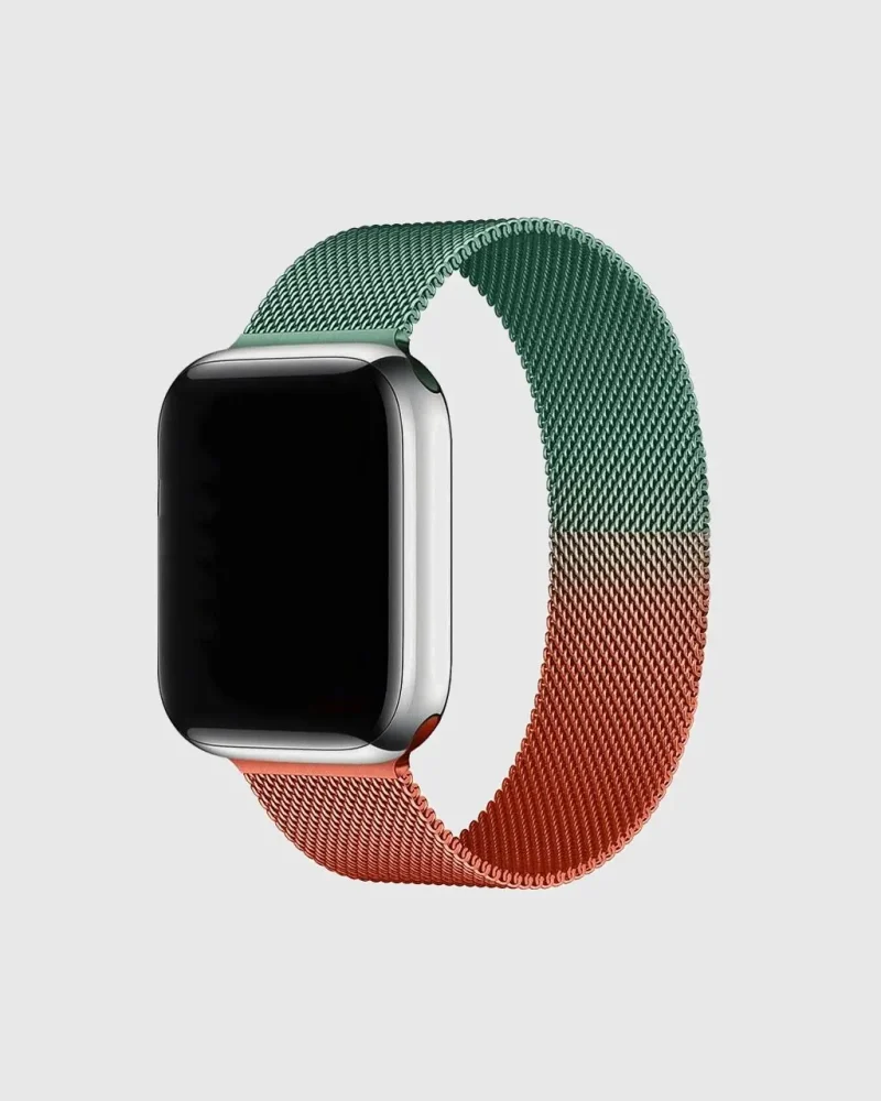 Gradient Milanese Loop Apple Watch Band - Orange Light Green