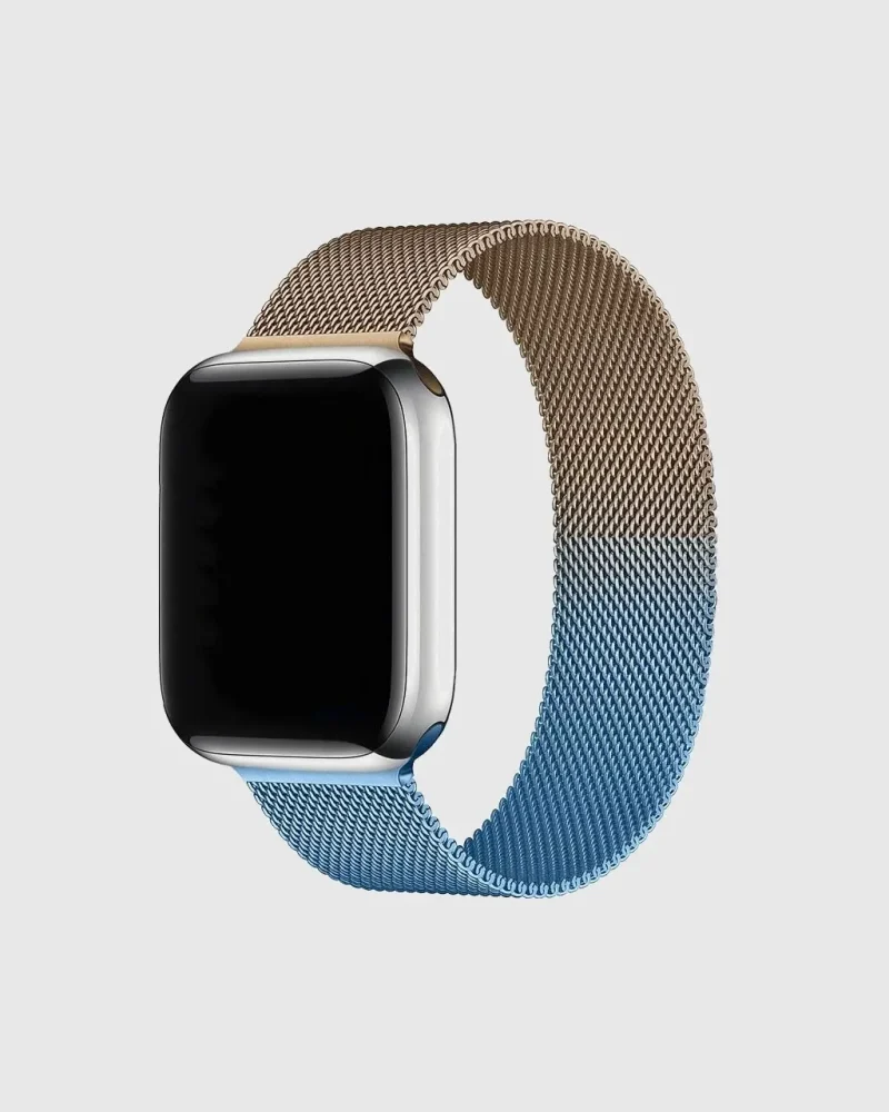 Gradient Milanese Loop Apple Watch Band - Retro Gold Blue