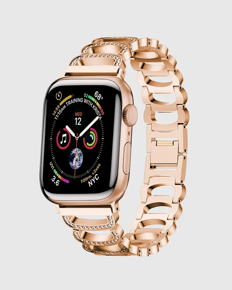 Alternative view of Halo Bracelet Apple Watch Band - Rose Gold