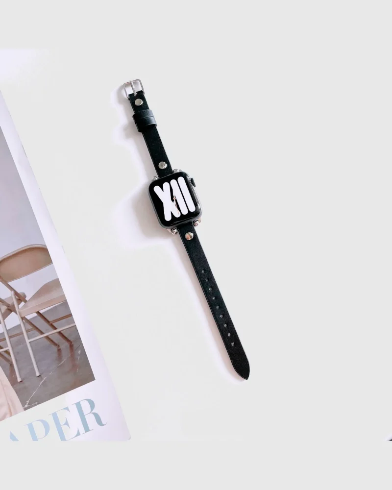 Hermione Leather Apple Watch Band - Black
