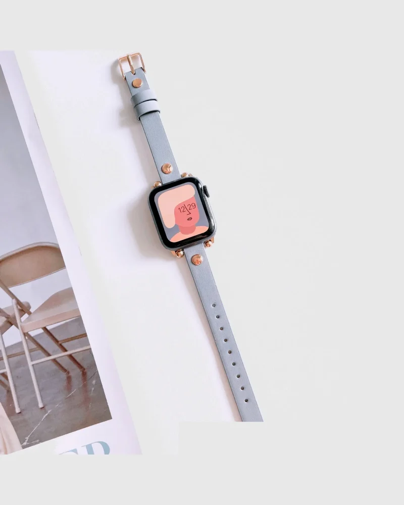 Hermione Leather Apple Watch Band - Blue