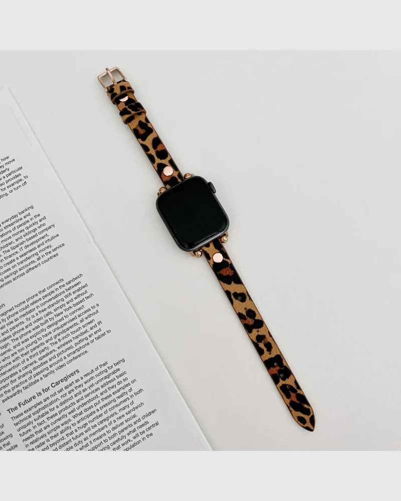 Hermione Leather Apple Watch Band - Leopard
