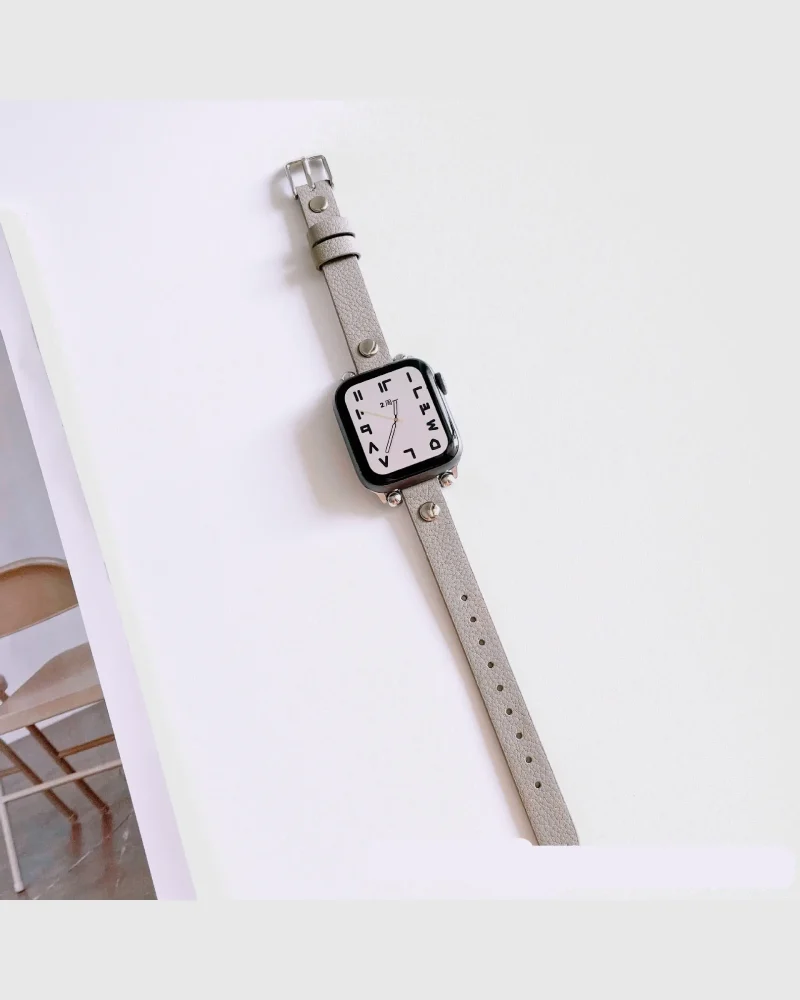 Hermione Leather Apple Watch Band - Light Grey