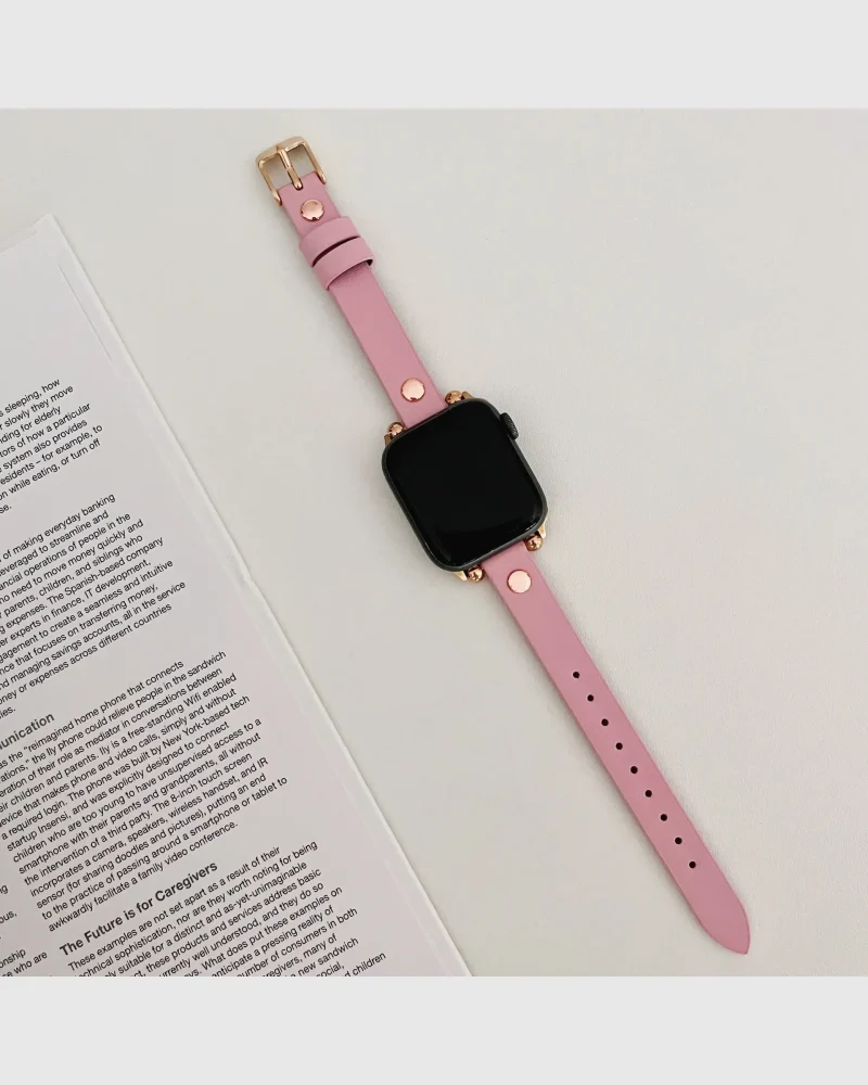 Hermione Leather Apple Watch Band - Pink