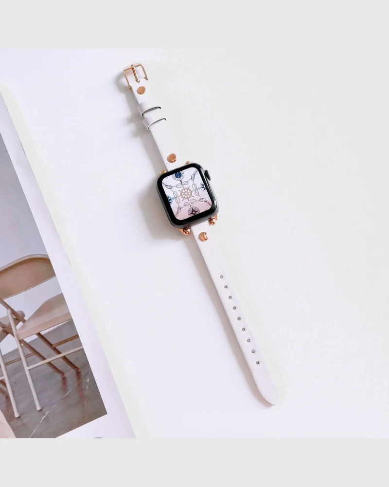 Hermione Leather Apple Watch Band - White