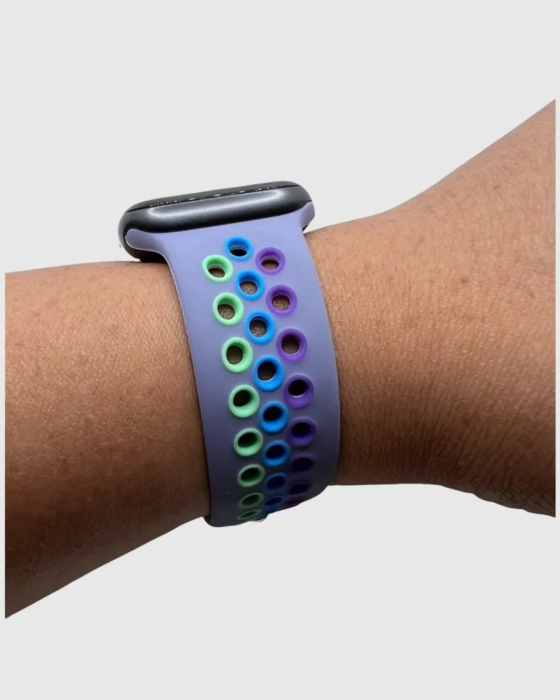 Sport Band Active Apple Watch Band - Lavender Gray Rainbow Pride