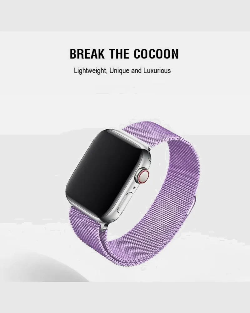 Alternative view of Milanese Loop Apple Watch Band - Lavender