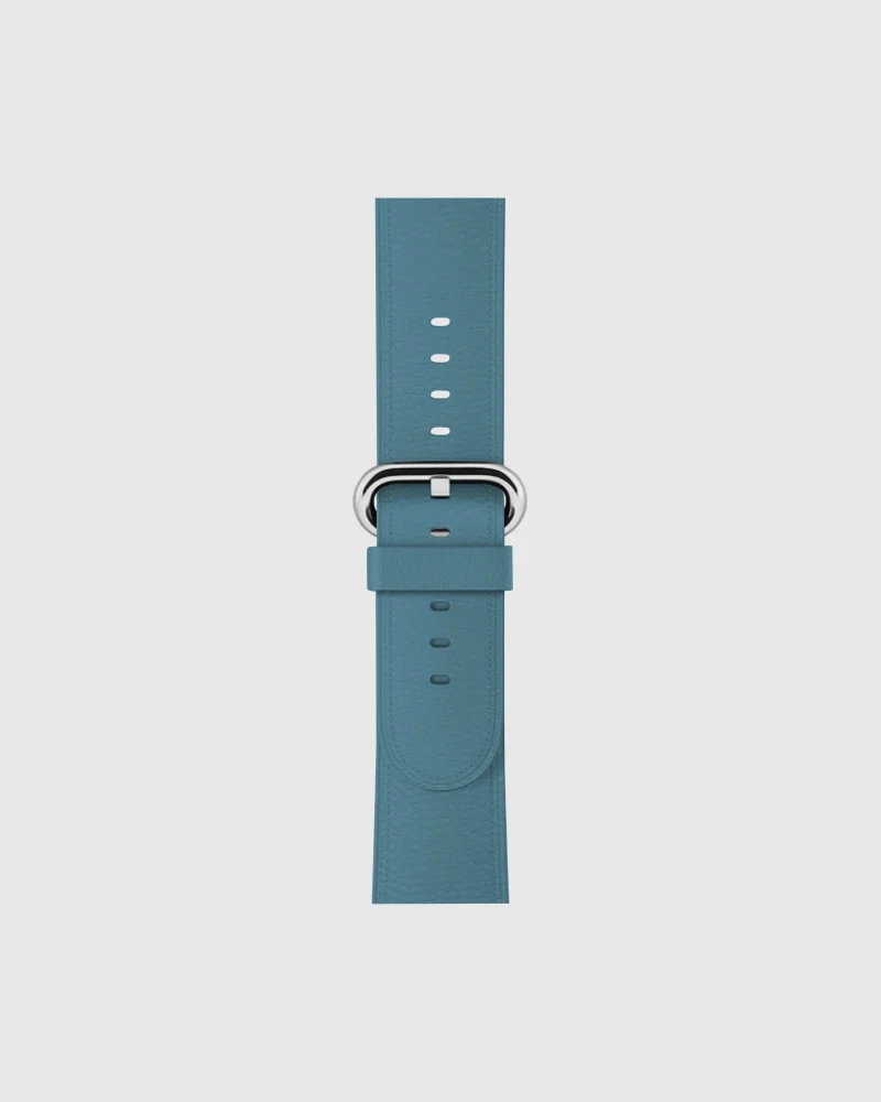Alternative view of Classic Leather Buckle Apple Watch Band - Marine Blue
