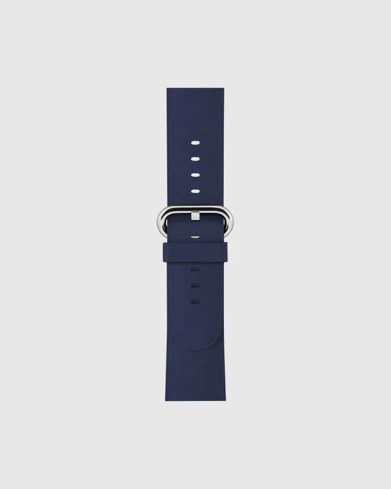 Alternative view of Classic Leather Buckle Apple Watch Band - Midnight Blue