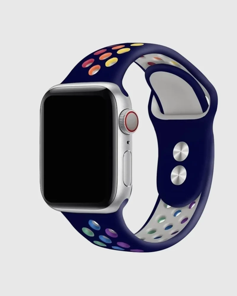 Sport Band Active Apple Watch Band - Midnight Blue Rainbow Pride