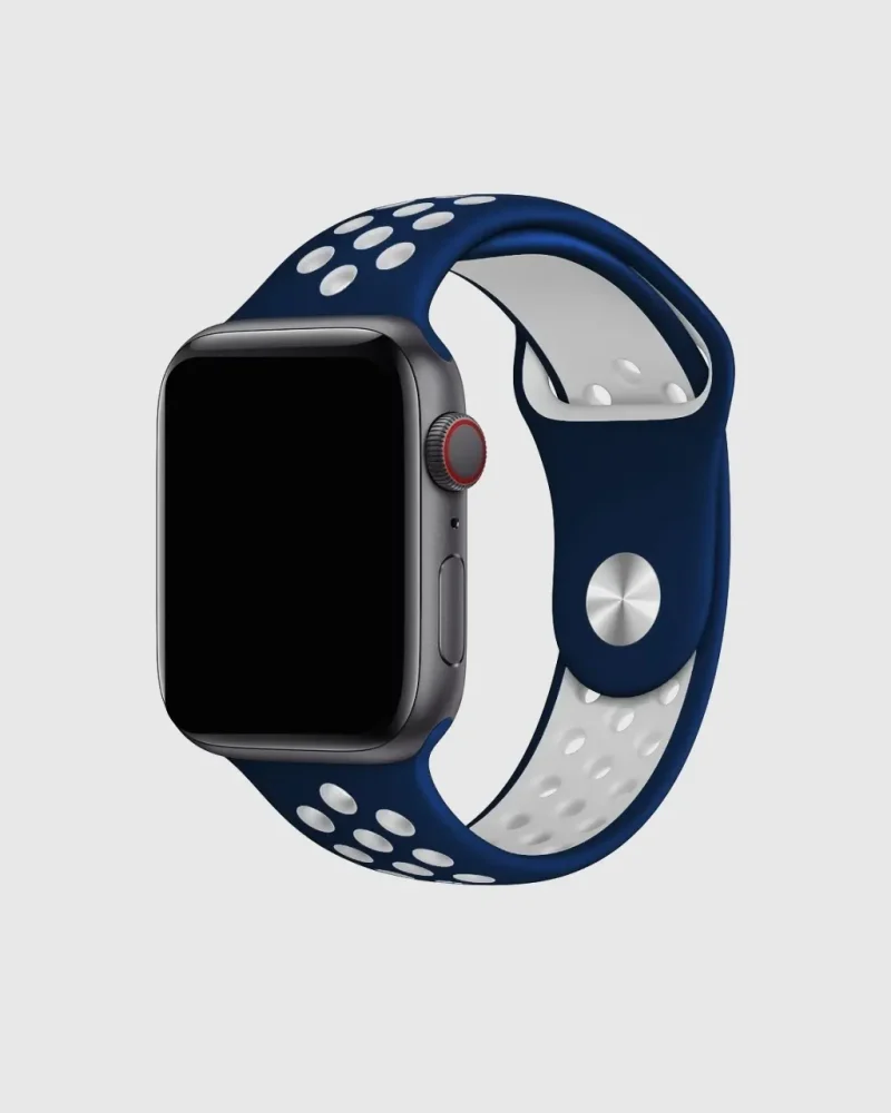 Sport Band Active Apple Watch Band - Midnight Blue White
