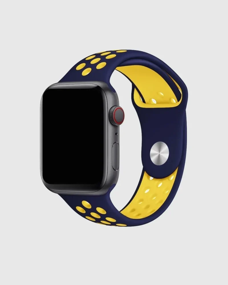 Sport Band Active Apple Watch Band - Midnight Blue Yellow