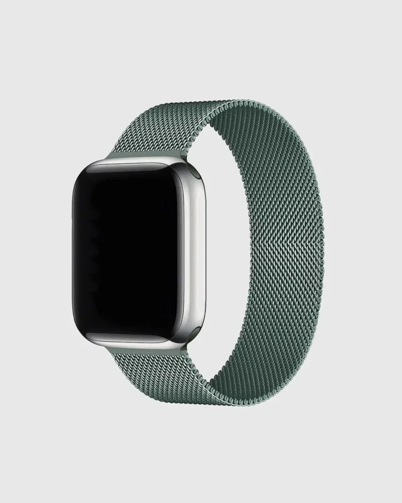Milanese Loop Apple Watch Band - Pine Green