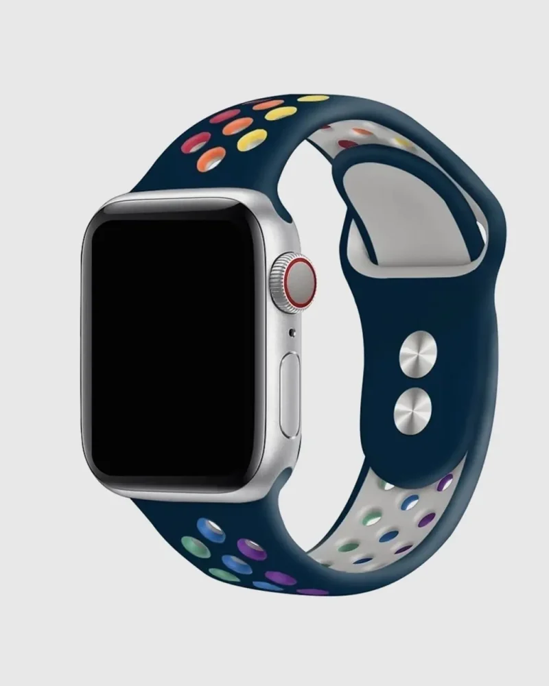 Sport Band Active Apple Watch Band - Pine Green Rainbow Pride