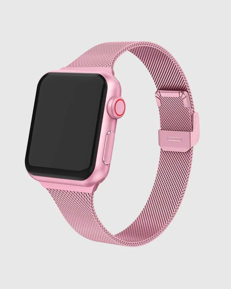 Geneva Slim Milanese Loop Apple Watch Band - Pink Gold