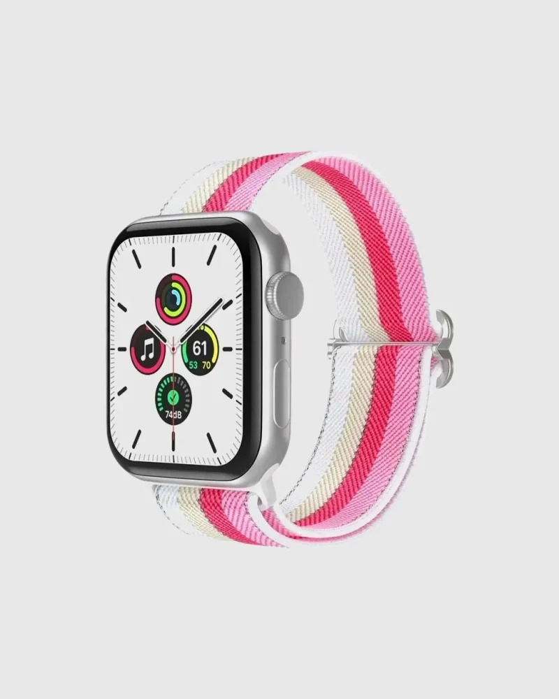 Elastic Loop Apple Watch Band - Pink Yellow White