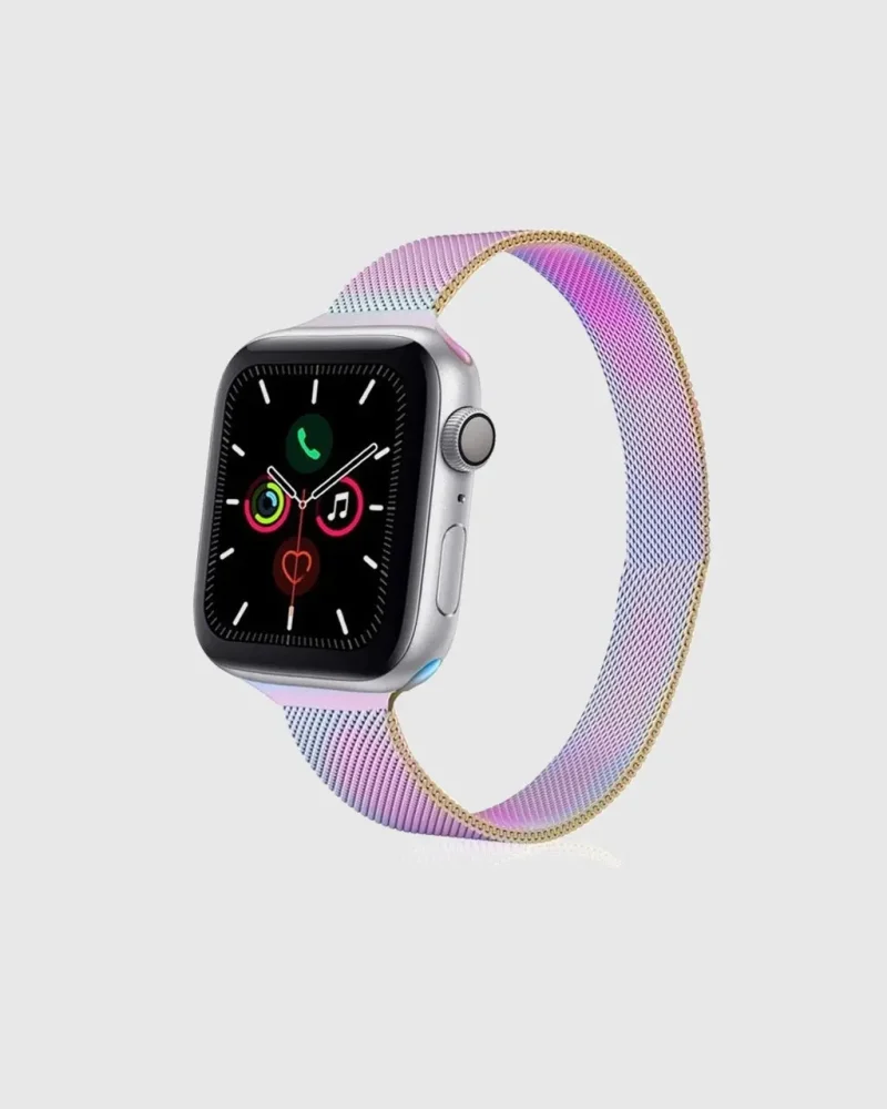 Aurora Slim Milanese Loop Apple Watch Band - Rainbow