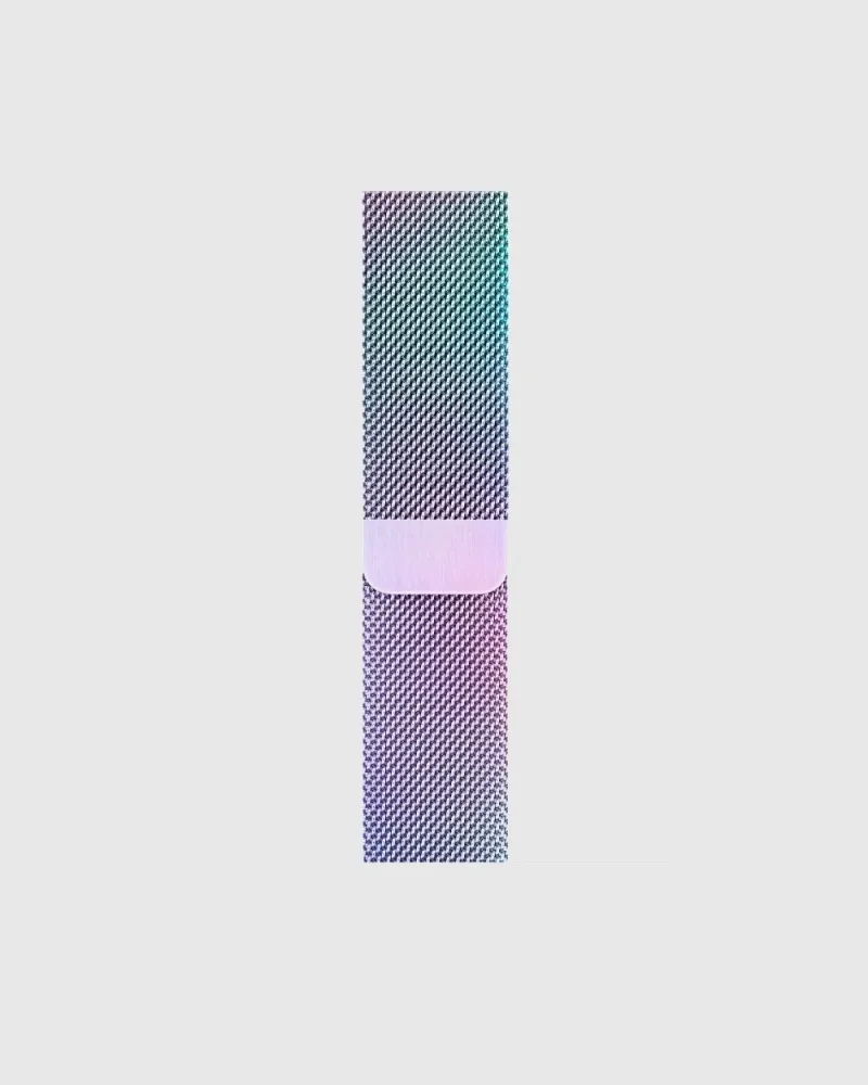 Alternative view of Milanese Loop Apple Watch Band - Rainbow