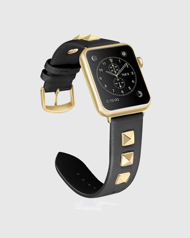 Rockstar Leather Apple Watch Band - Black