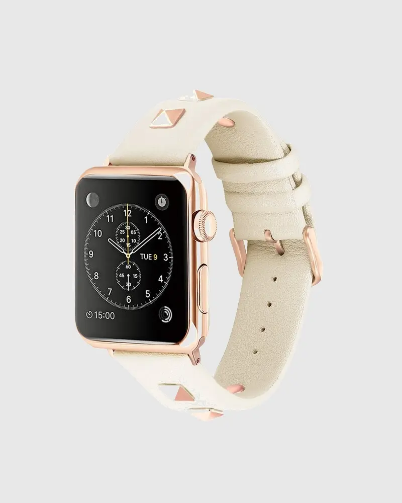 Rockstar Leather Apple Watch Band - Beige
