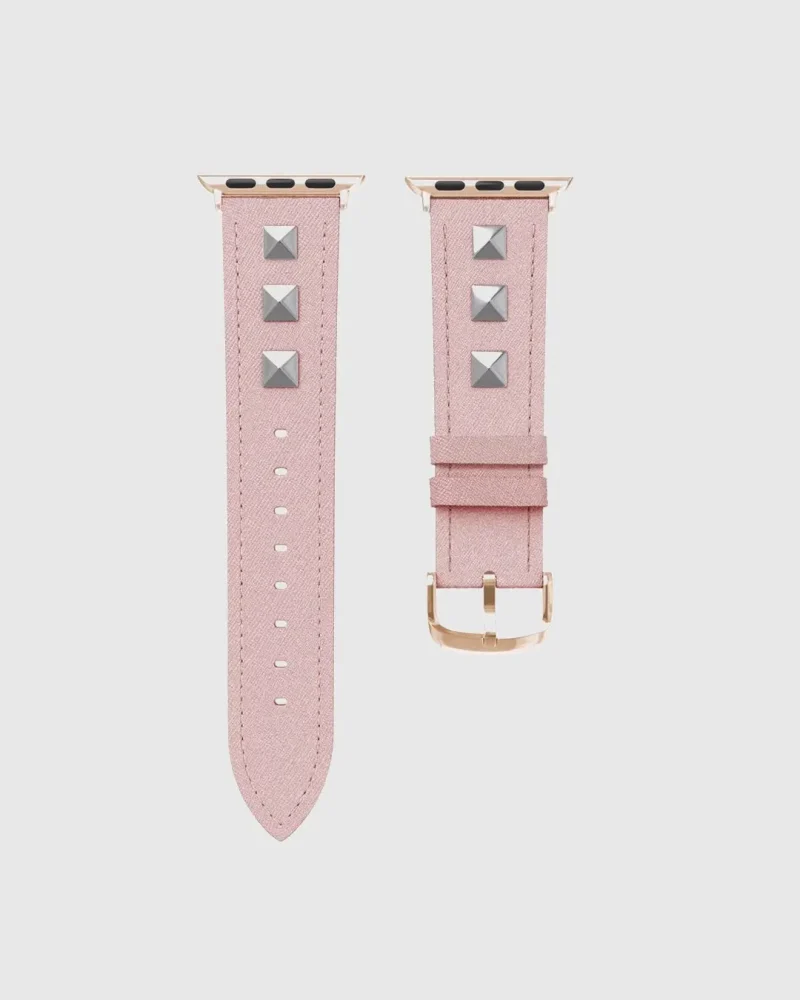 Rockstar Leather Apple Watch Band - Pink