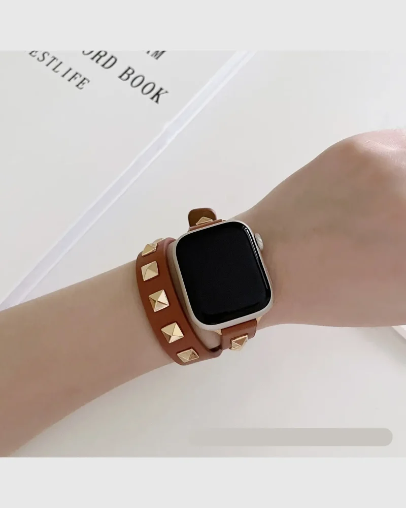 Rockstar Wrap Apple Watch Band - Wrap Brown