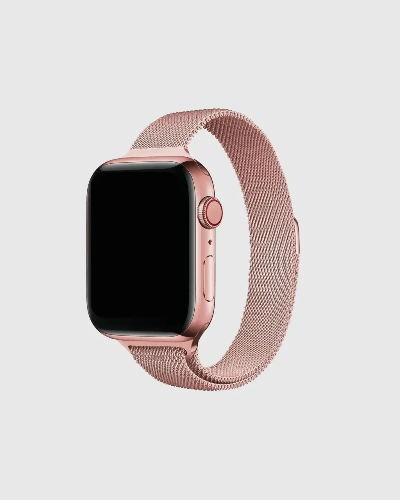 Aurora Slim Milanese Loop Apple Watch Band - Rose Pink