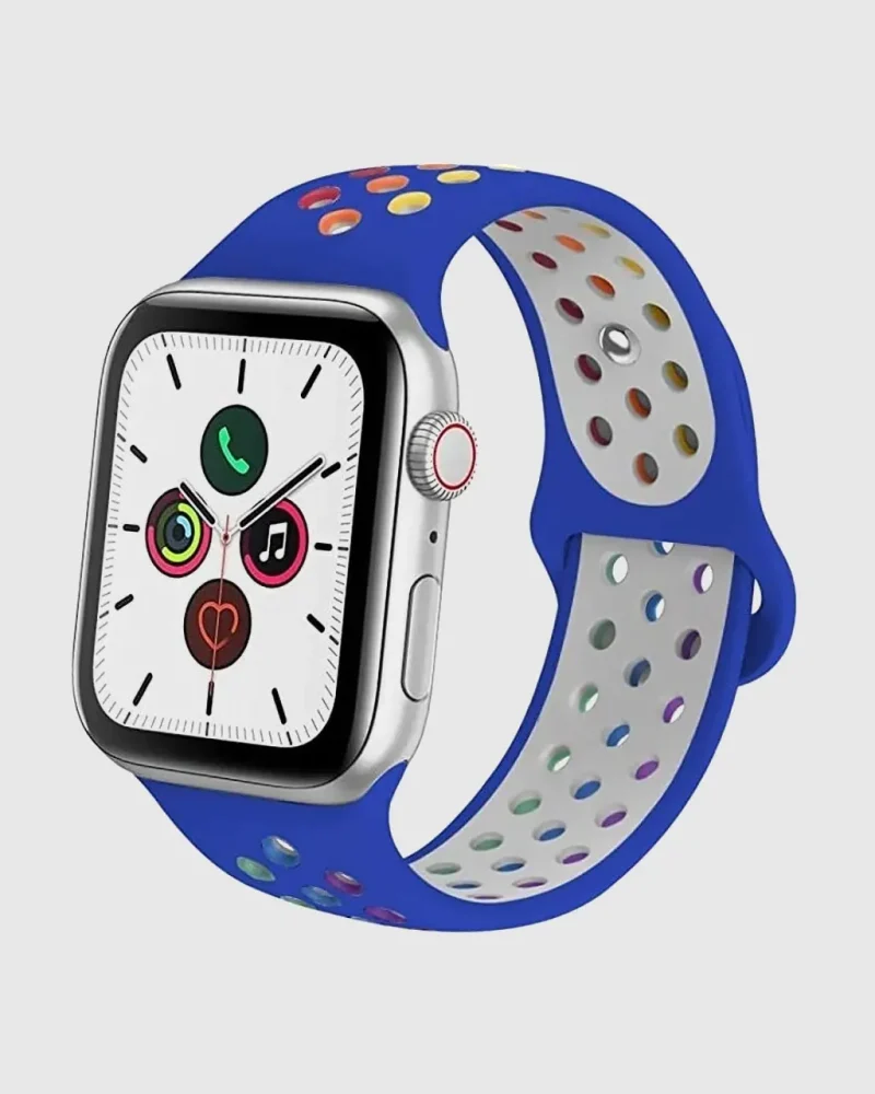 Sport Band Active Apple Watch Band - Royal Blue Rainbow Pride