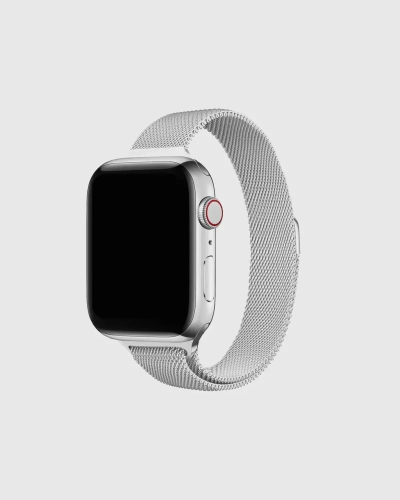 Aurora Slim Milanese Loop Apple Watch Band - Silver