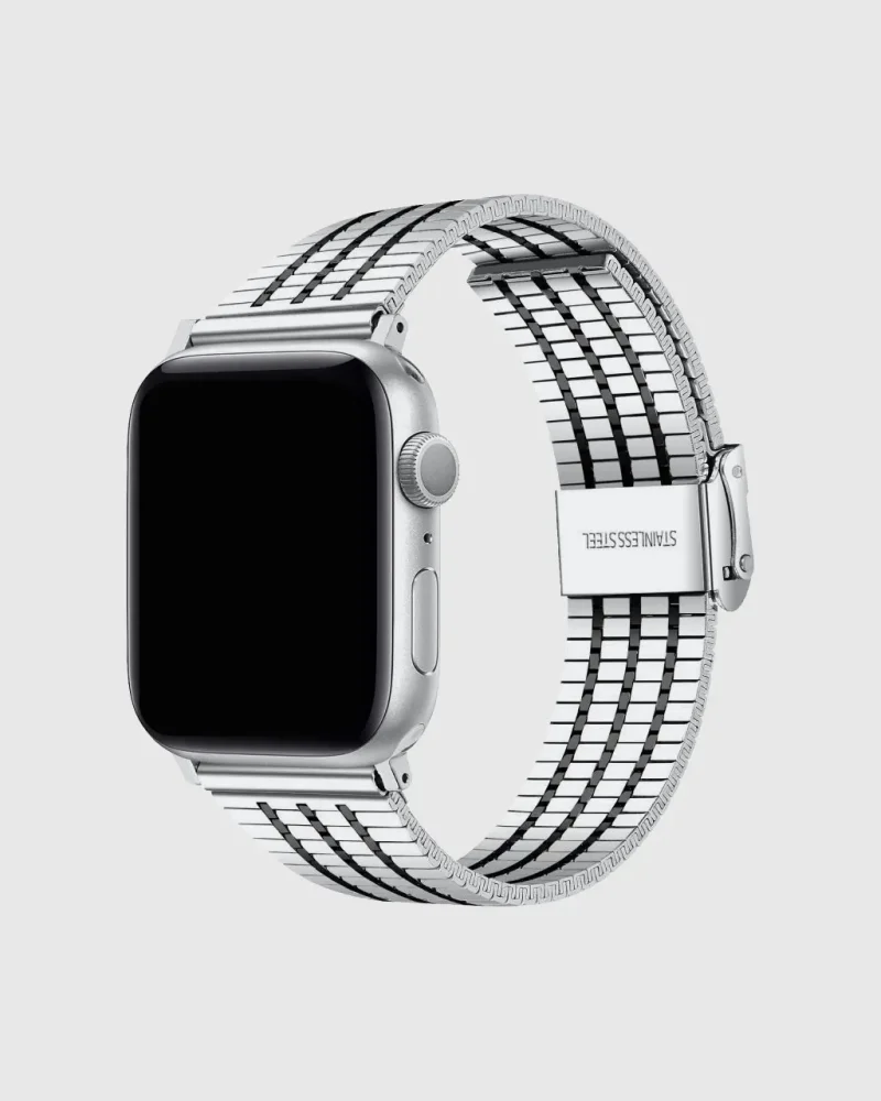 Titan Stainless Steel Apple Watch Band - Silver Black