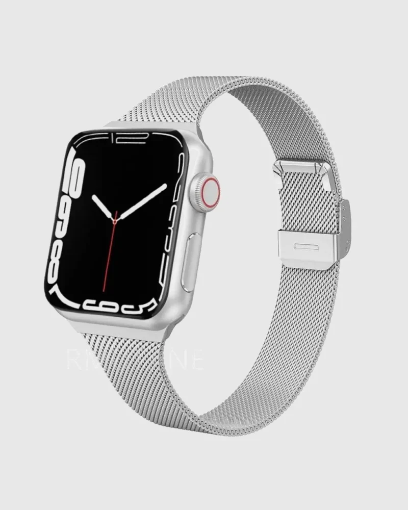 Geneva Slim Milanese Loop Apple Watch Band - Silver