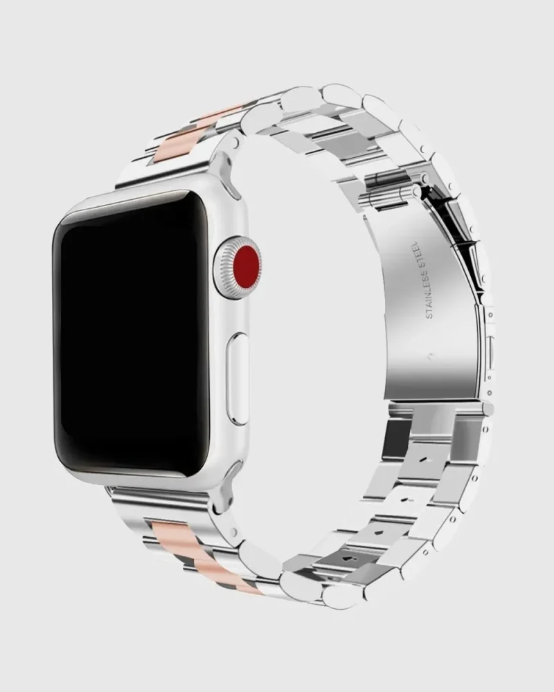 Classic Stainless Steel Apple Watch Band - Silve Rose Gold