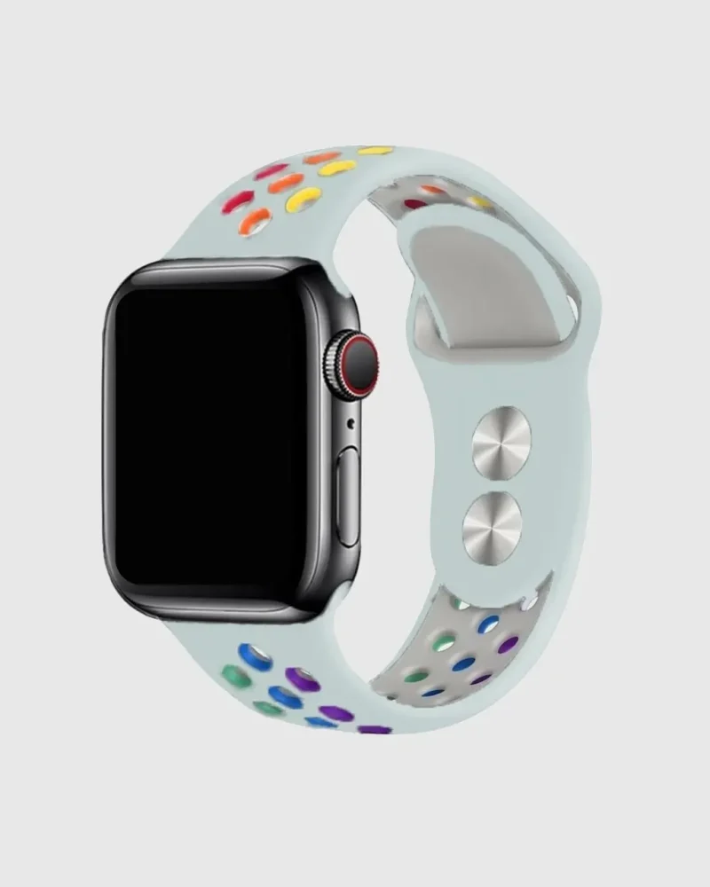 Sport Band Active Apple Watch Band - Turquoise Rainbow Pride