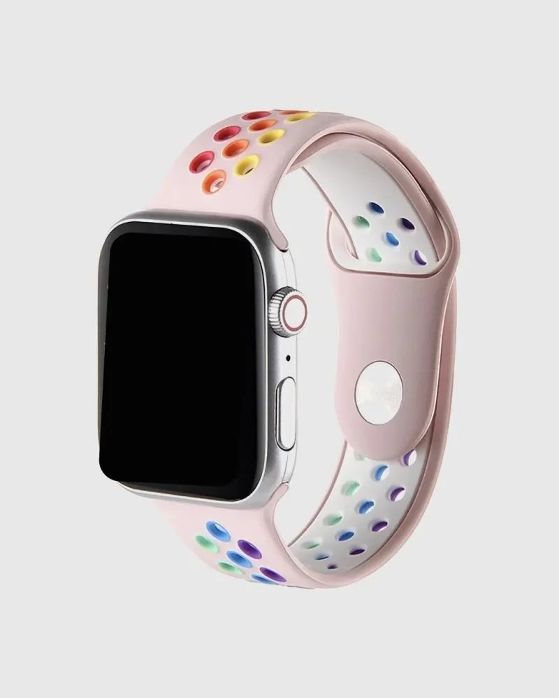 Sport Band Active Apple Watch Band - Vintage Rose Rainbow Pride