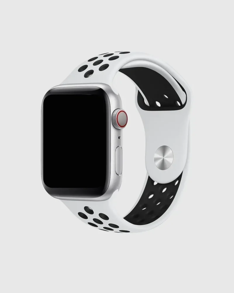 Sport Band Active Apple Watch Band - White Black