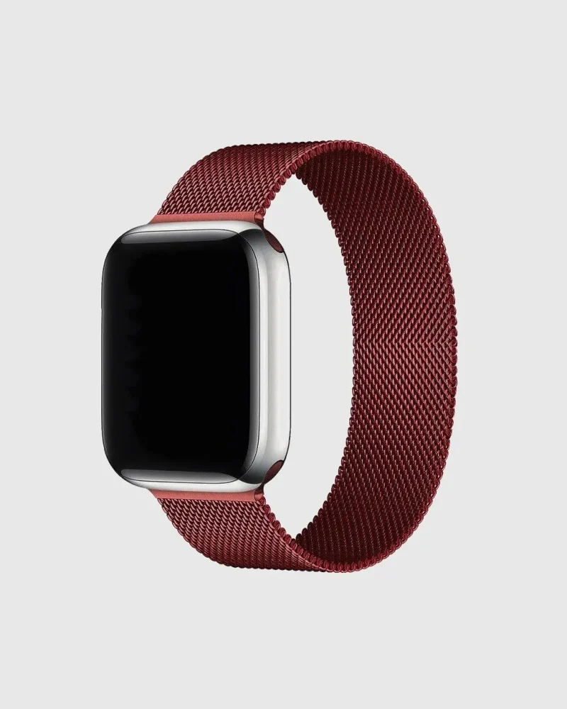 Milanese Loop Apple Watch Band - Wine Red